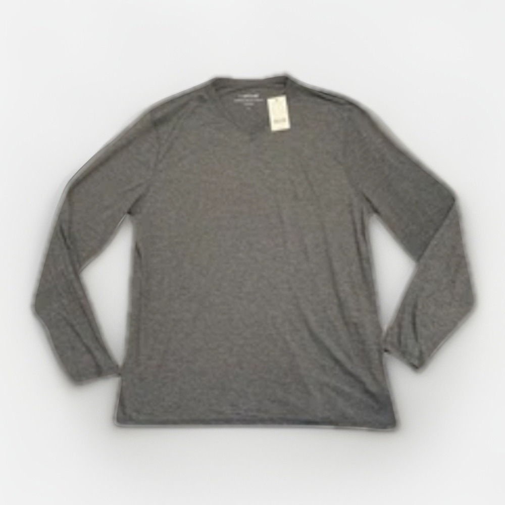 CUDDL DUDS Thermal Long Sleeve Vneck Top sz L Large (14-16) Gray‎ NEW